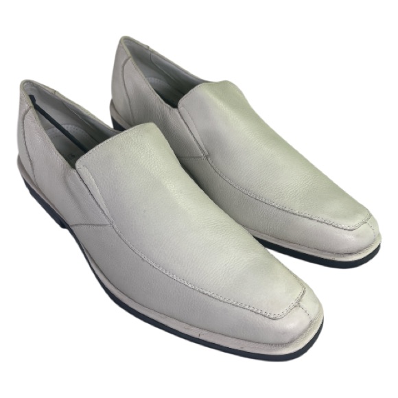 Sandro Moscoloni Men's 16d Slip-On Leather Dress Loafers Off White